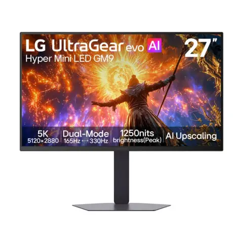 MONITOR (จอมอนิเตอร์) LG ULTRAGEAR EVO AI 27GM950B-B - 27 MiniLED 5K 165Hz/2K 330Hz (3Y)