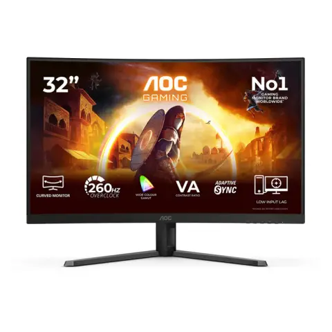 MONITOR (จอมอนิเตอร์) AOC C32G42ZE/67 - 31.5 VA FHD CURVED 240Hz(OC260Hz) (3Y)